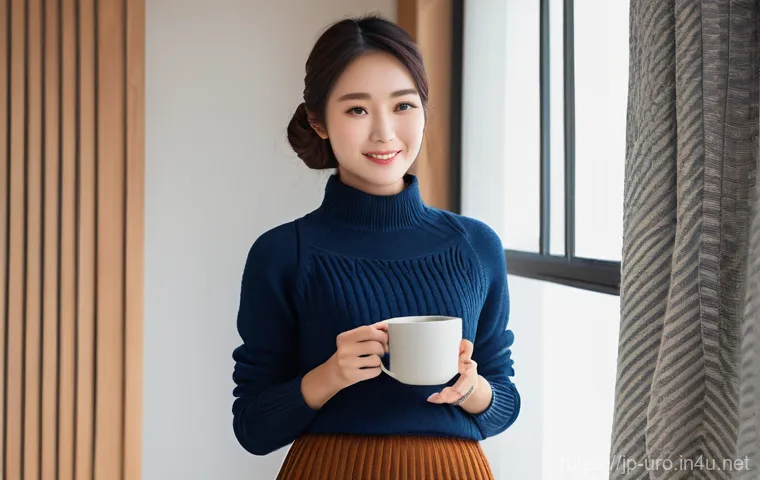 방광염 완화를 위한 생활 습관 추천 - **Prompt:** A young Japanese woman in her late 20s, with a serene expression, gently sips from a war...